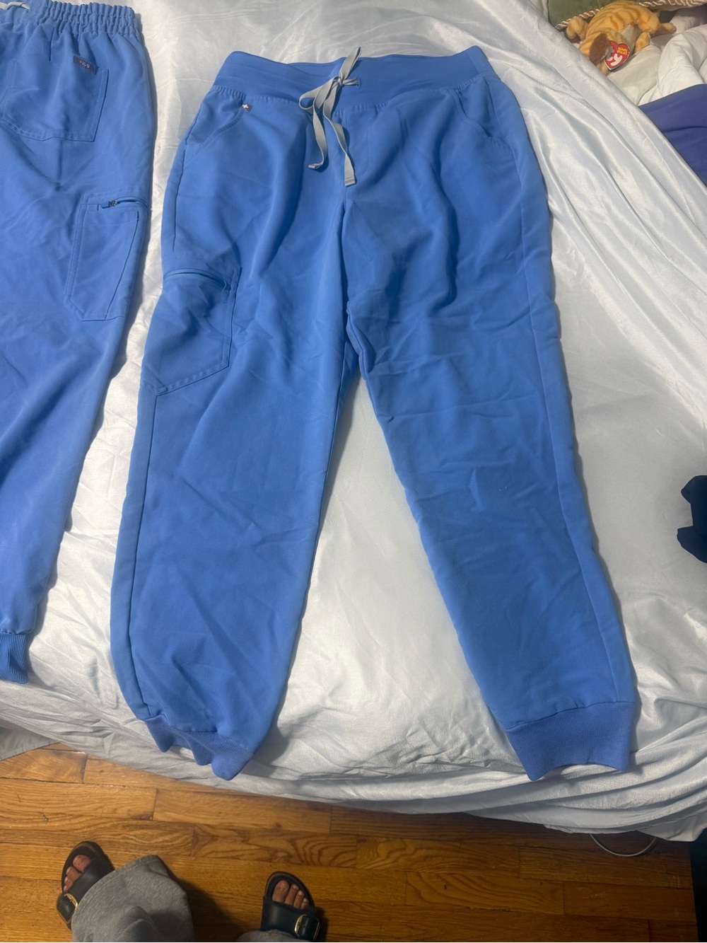 Two pairs of Cecil Blue Figs Jogger Scrubs